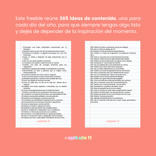 FREEBIE: 365 IDEAS DE CONTENIDO PARA CADA DÍA DEL AÑO